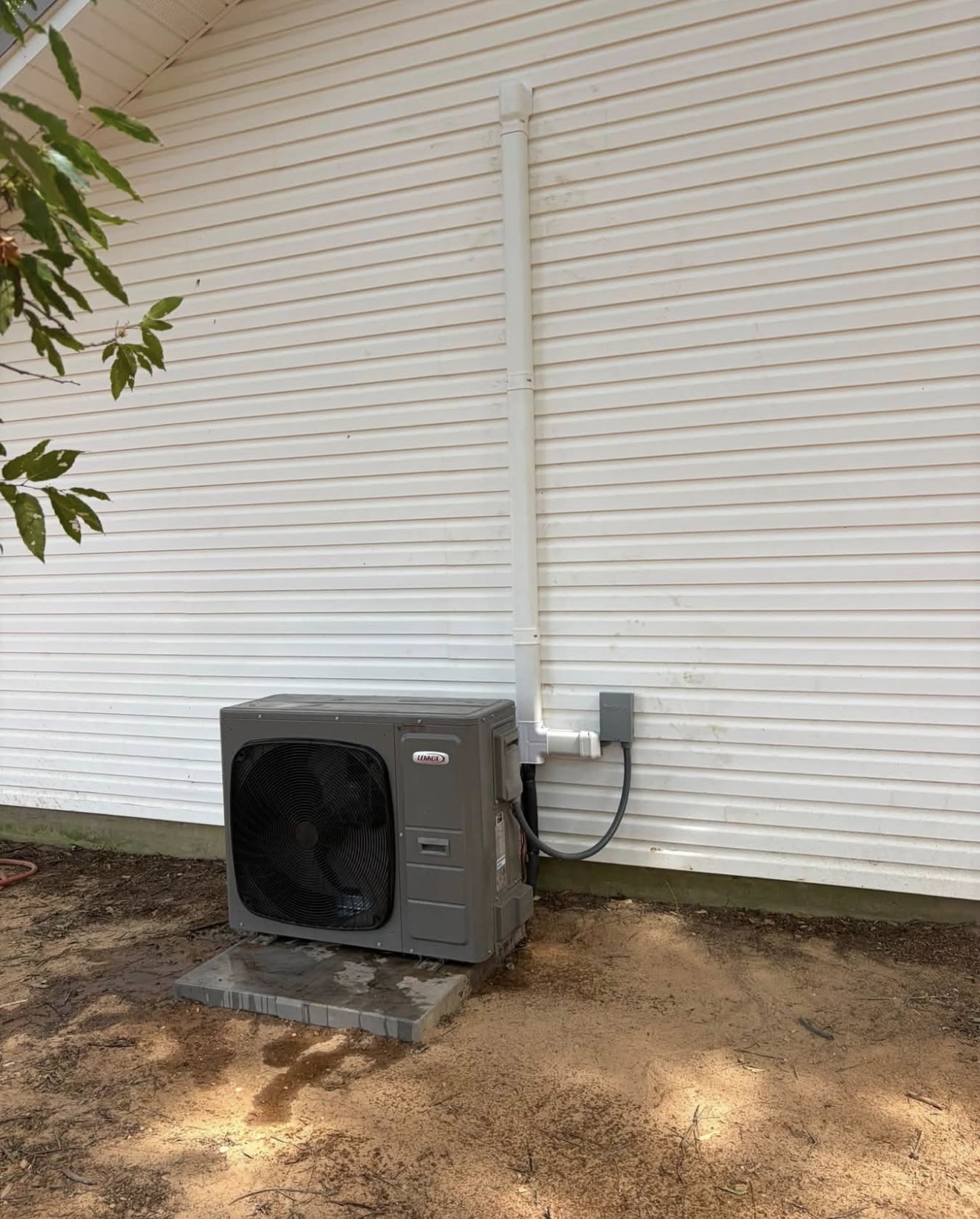 Outdoor HVAC unit installation